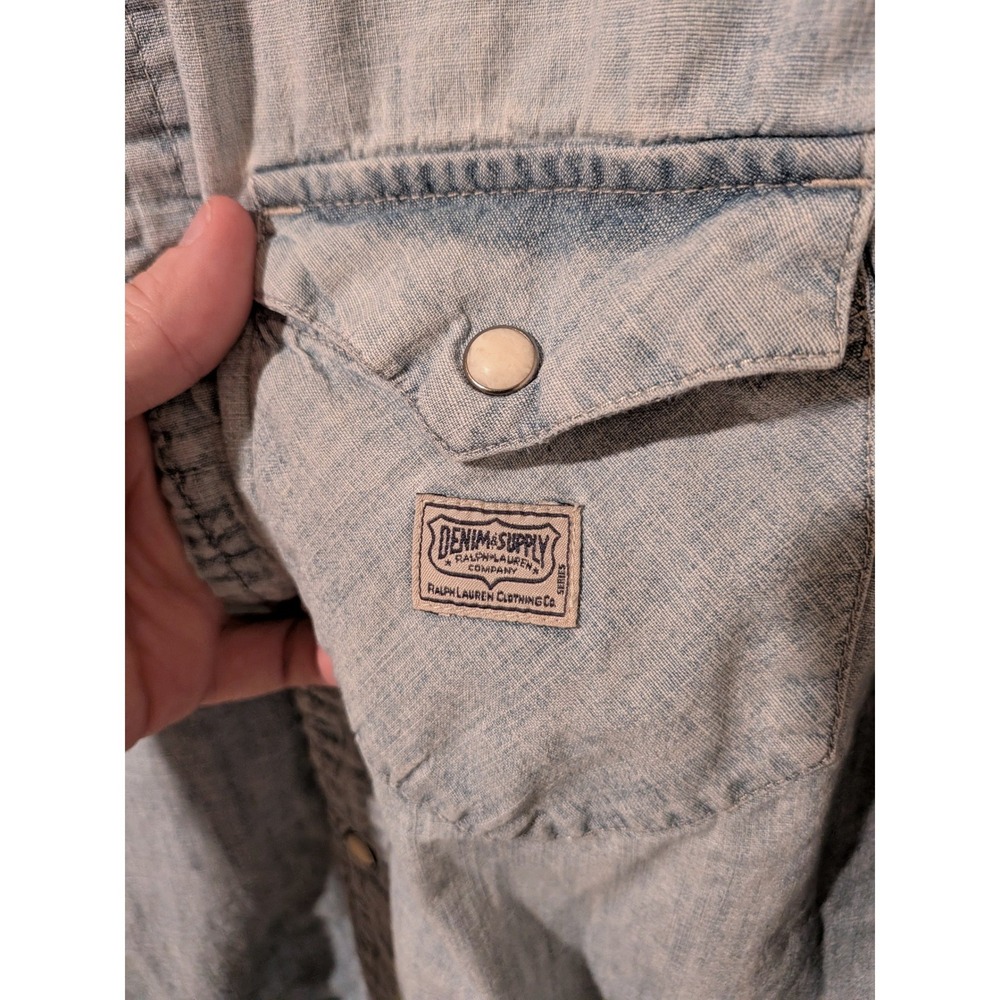 Denim & Supply Ralph Lauren American Flag Western Denim Snap Shirt Small - Picture 4 of 10